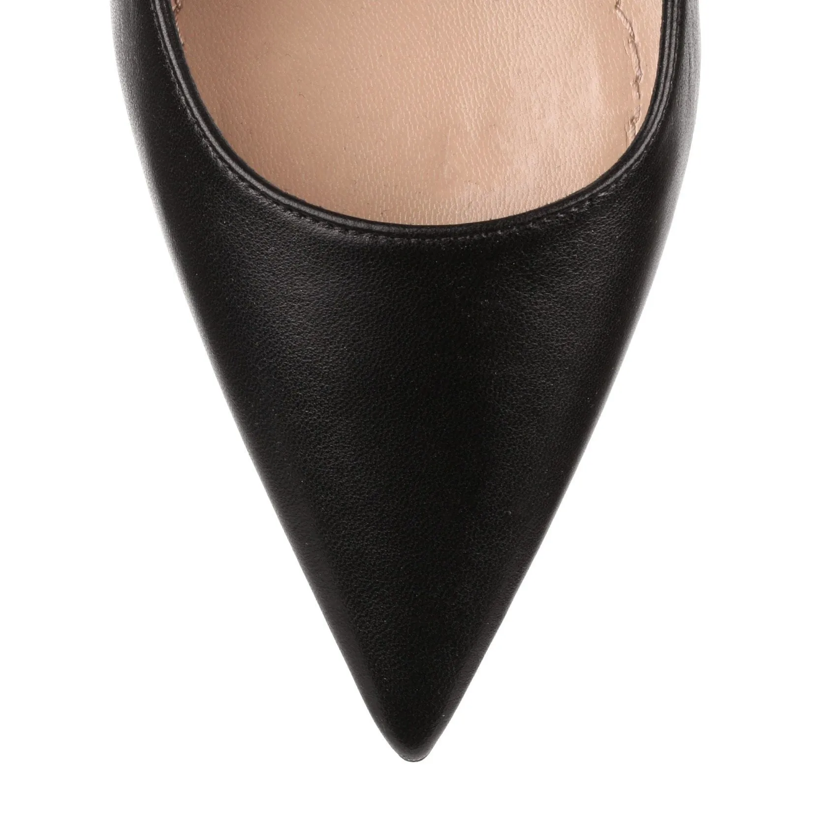 D Stiletto black leather pump