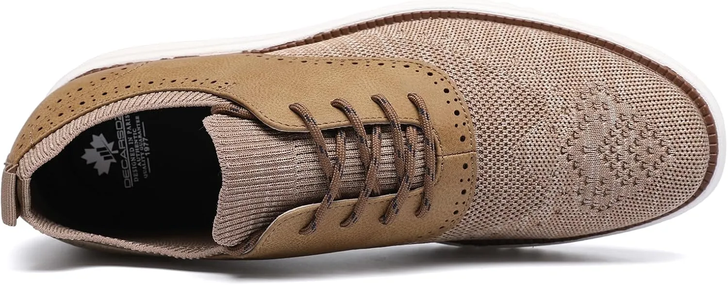 DECARSDZ Men's Casual Dress Shoes Knit Lightweight Breathable Lace-Up Shoes Walking Work Sneakers Fashion Sneaker