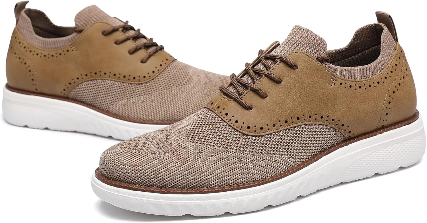 DECARSDZ Men's Casual Dress Shoes Knit Lightweight Breathable Lace-Up Shoes Walking Work Sneakers Fashion Sneaker