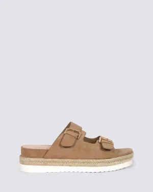 DENMARK PLATFORM SANDALS TAUPE MICRO