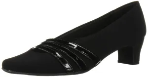 Easy Street Women's Entice Pump, Black Suede, 8.5 Narrow