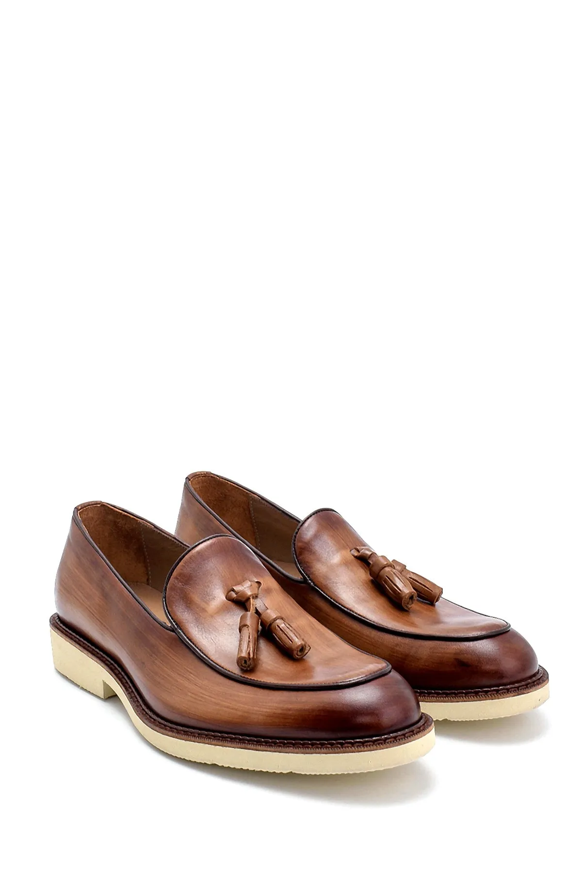 Erkek Deri Püskül Detaylı Loafer