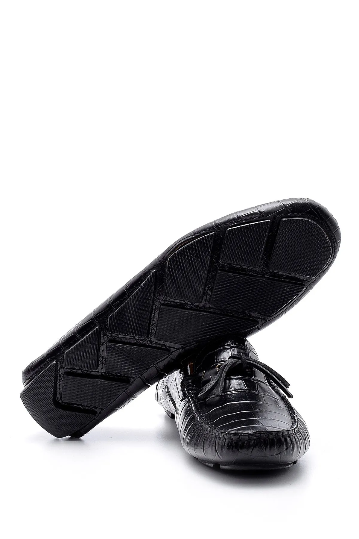 Erkek Kroko Detaylı Deri Loafer