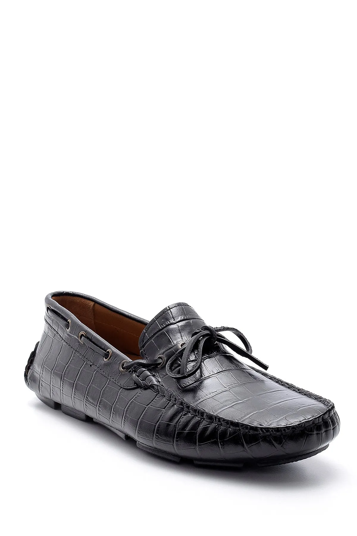 Erkek Kroko Detaylı Deri Loafer