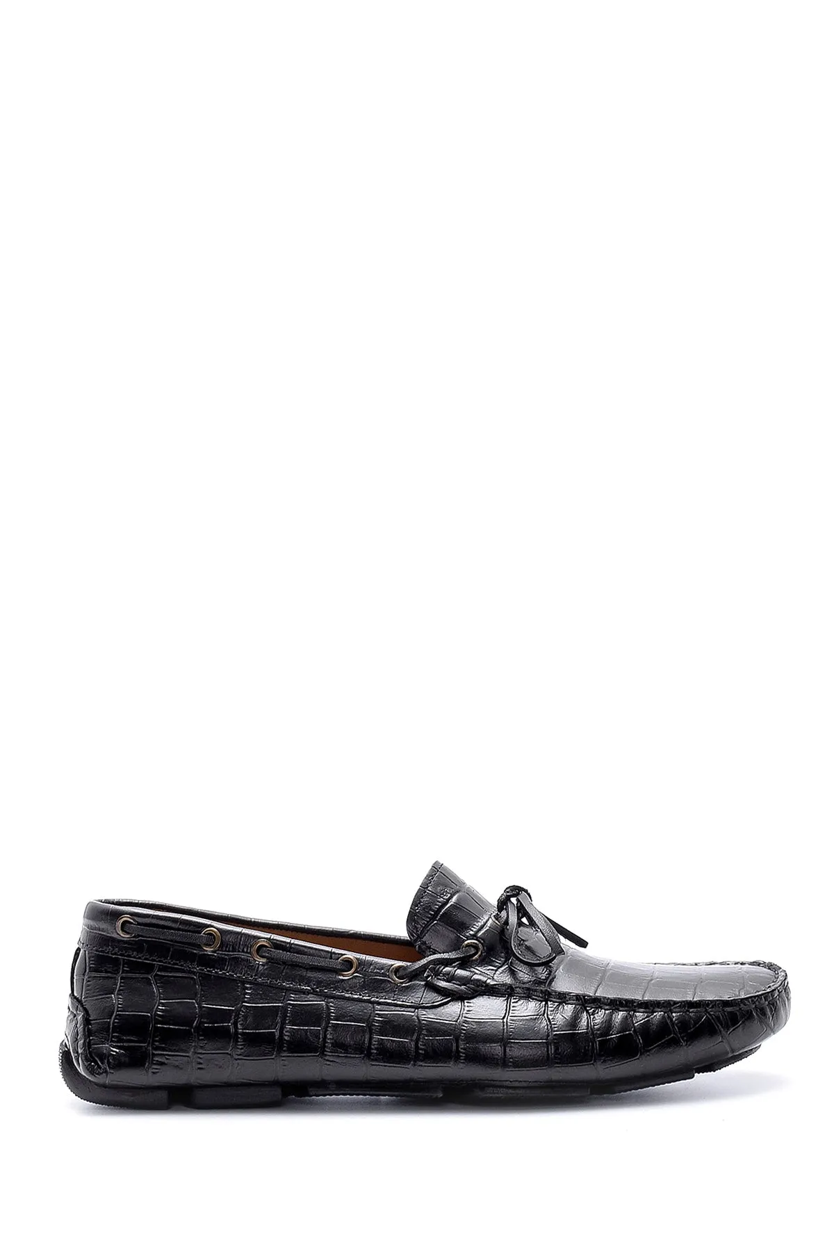 Erkek Kroko Detaylı Deri Loafer