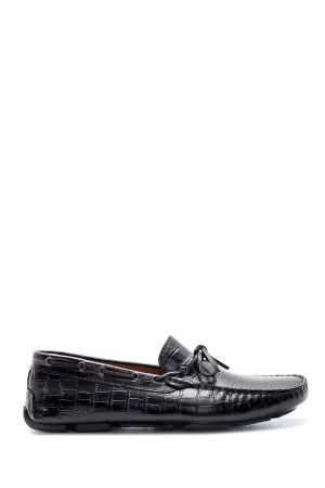 Erkek Kroko Detaylı Deri Loafer