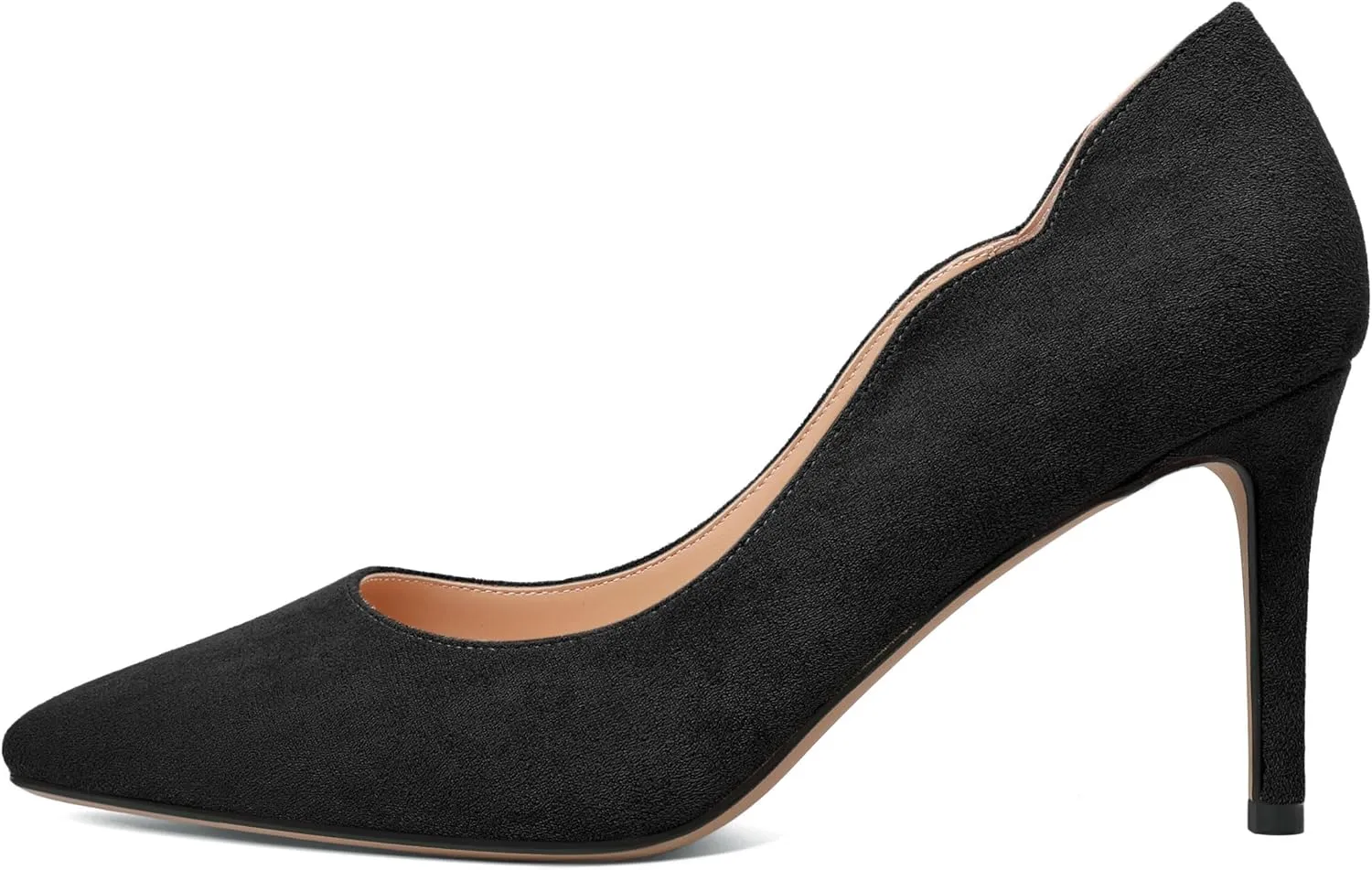 Esvowido Women's High Heel Pumps Heeled Pointed Toe Classic Stiletto Heels Slip on Sexy Evening Party Dress Shoes 3.4 Inch
