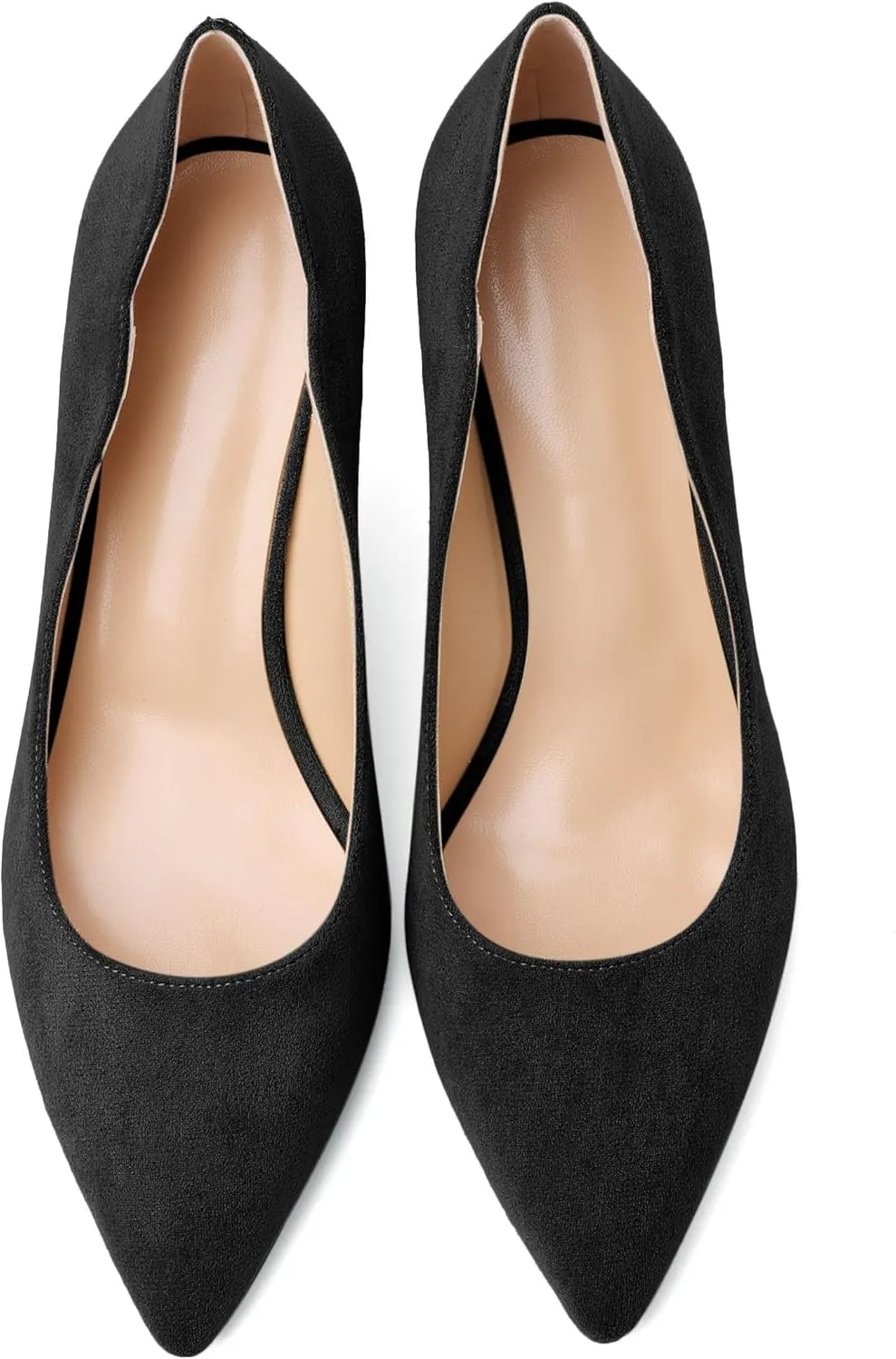Esvowido Women's High Heel Pumps Heeled Pointed Toe Classic Stiletto Heels Slip on Sexy Evening Party Dress Shoes 3.4 Inch
