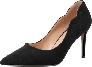 Esvowido Women's High Heel Pumps Heeled Pointed Toe Classic Stiletto Heels Slip on Sexy Evening Party Dress Shoes 3.4 Inch