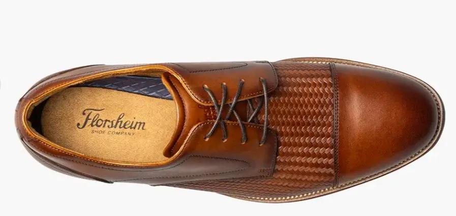 Florsheim Cognac Rucci Weave Cap Toe Men's Oxford Shoes 13407-221