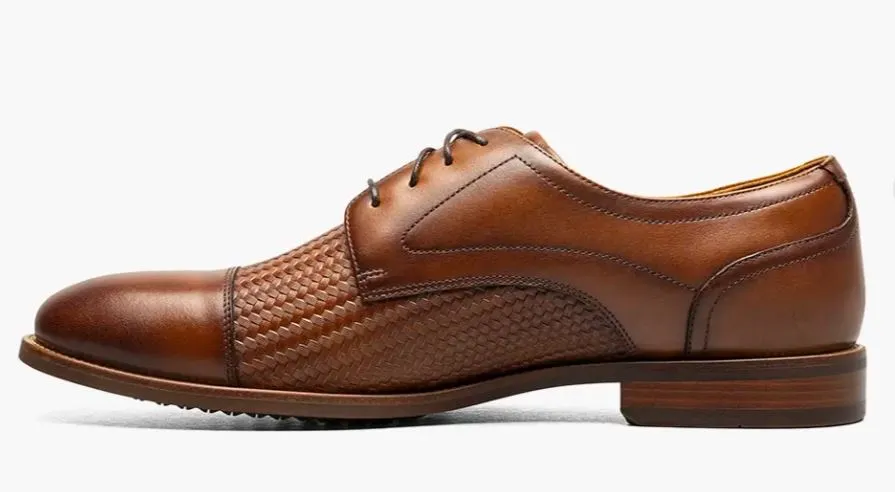 Florsheim Cognac Rucci Weave Cap Toe Men's Oxford Shoes 13407-221