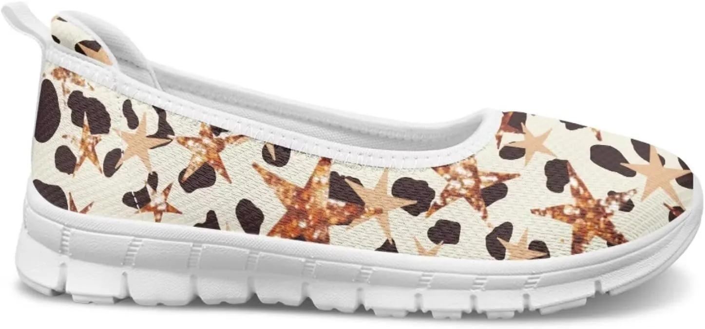 Forchrinse Colorful Palm Print Womens Slip on Walking Loafer Shoes Casual Comfy Dressy Shoes Ballet Flat Lightweight US5.5