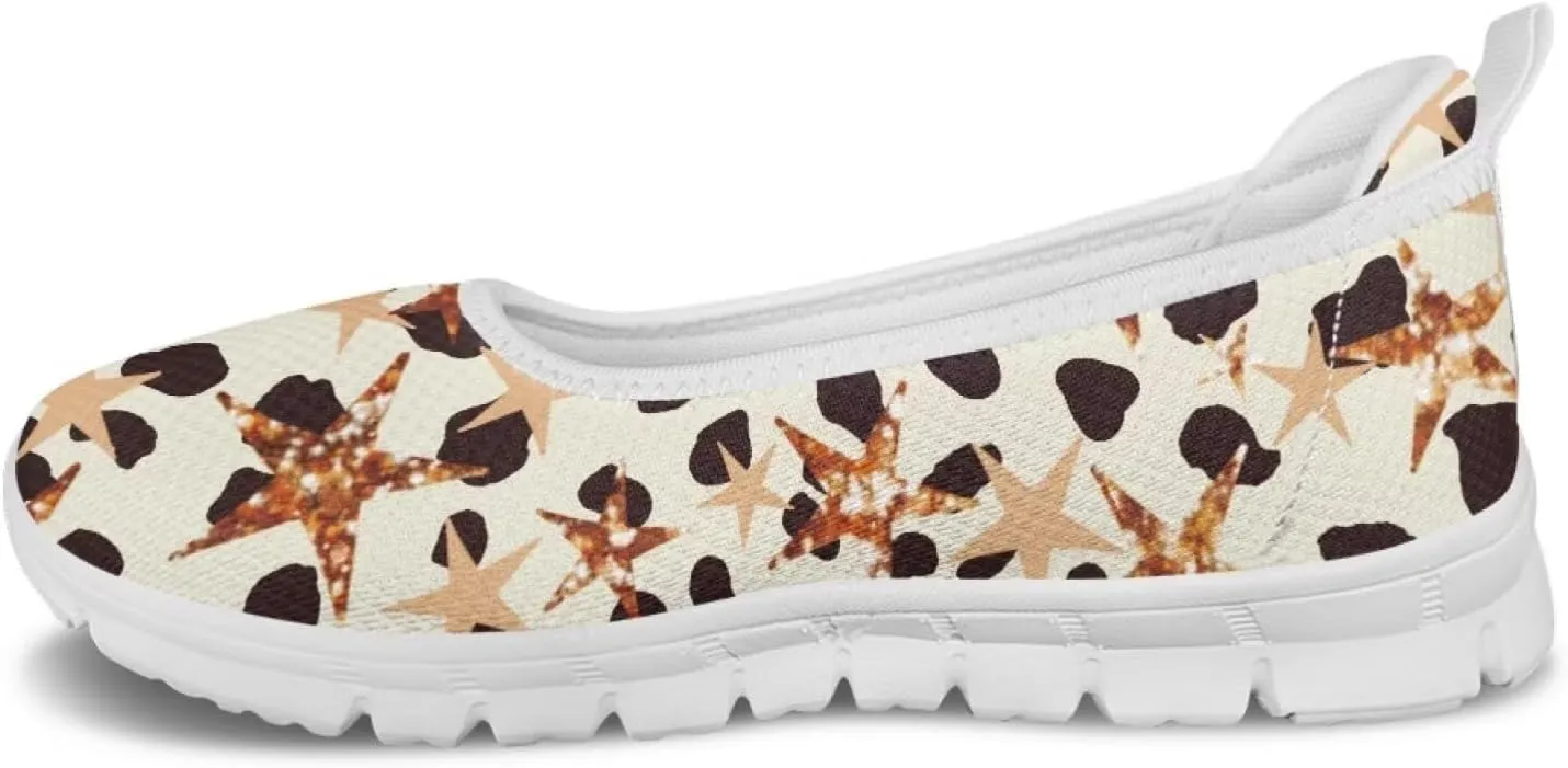 Forchrinse Colorful Palm Print Womens Slip on Walking Loafer Shoes Casual Comfy Dressy Shoes Ballet Flat Lightweight US5.5