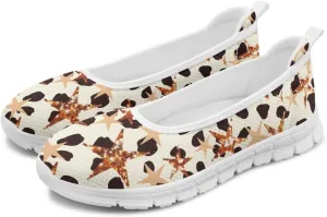 Forchrinse Colorful Palm Print Womens Slip on Walking Loafer Shoes Casual Comfy Dressy Shoes Ballet Flat Lightweight US5.5