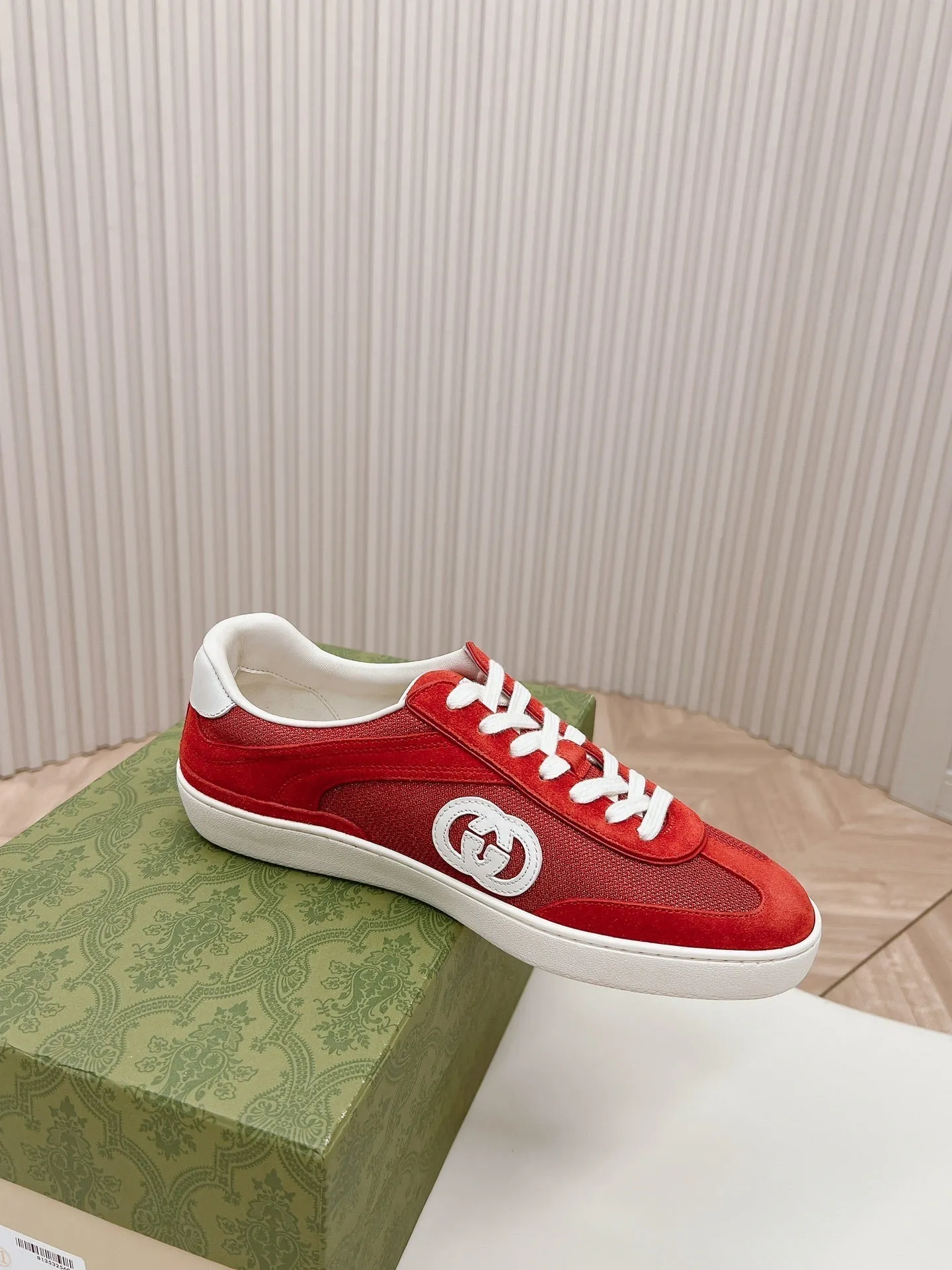 G MESH IN Limited time Gucci INTERLOCKING RED WITH CHERRY Multi-functional SNEAKER AND SUEDE