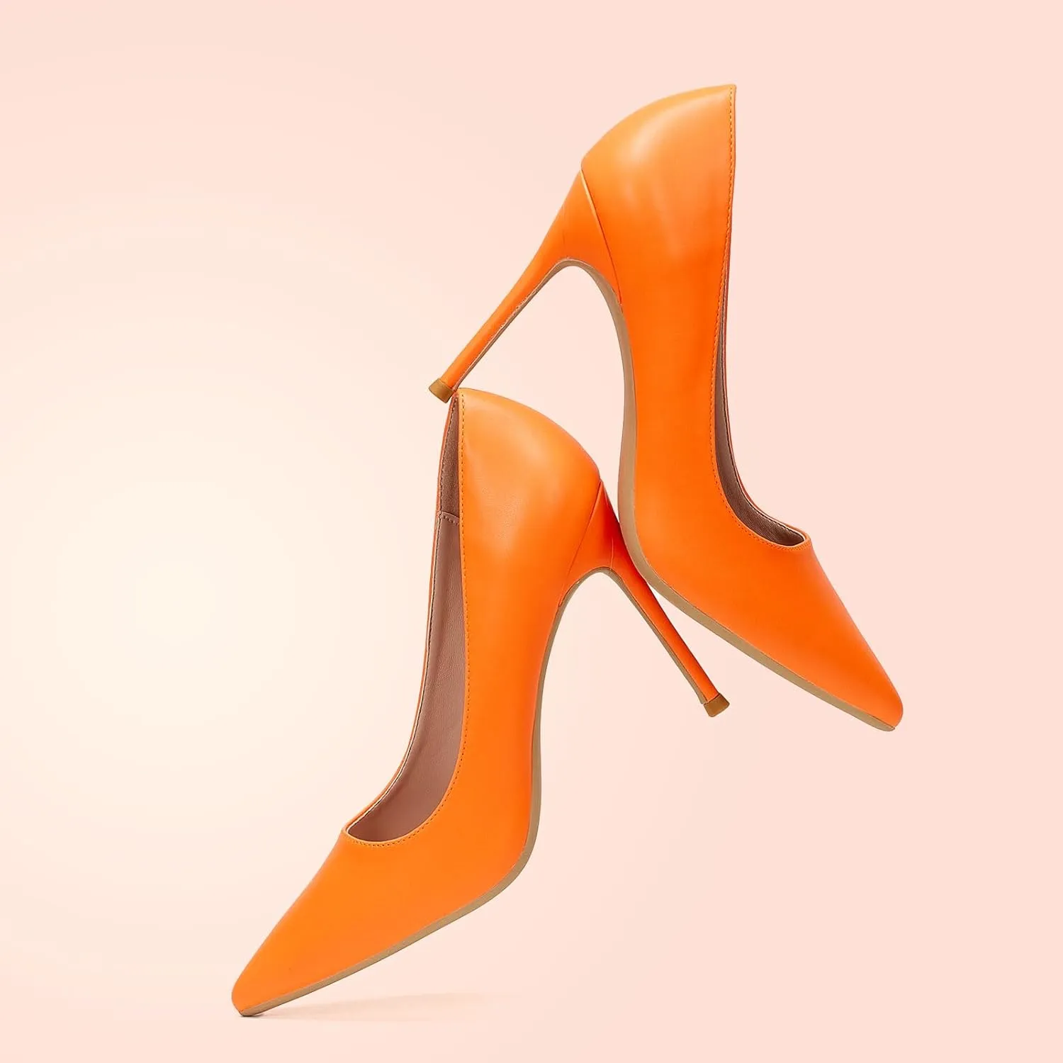 GENSHUO Women's Closed Toe Stiletto High Heels Dress 4 Inch Heeled Pointed Toe Party Homecoming Wedding Pump Shoes