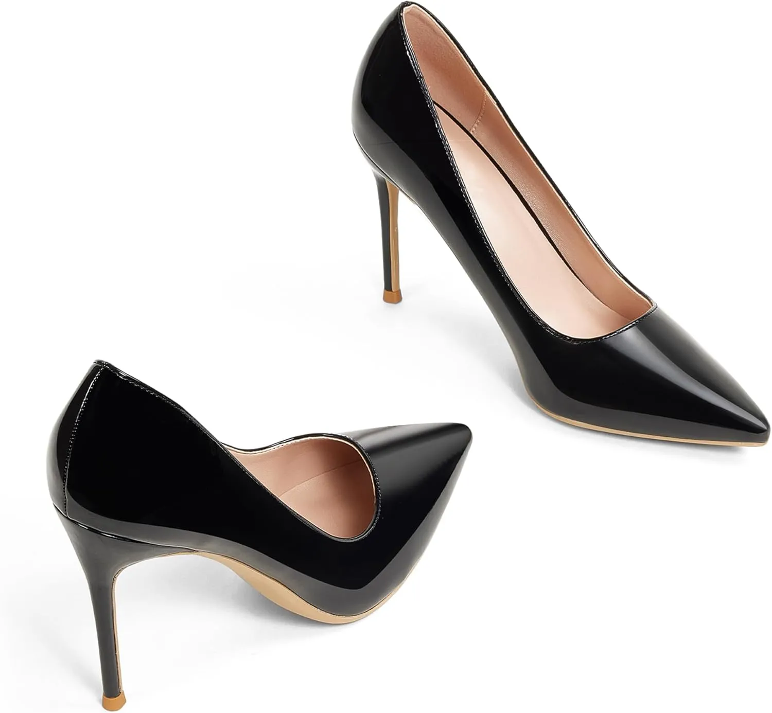 GENSHUO Women's Closed Toe Stiletto High Heels Dress 4 Inch Heeled Pointed Toe Party Homecoming Wedding Pump Shoes