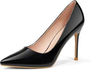 GENSHUO Women's Closed Toe Stiletto High Heels Dress 4 Inch Heeled Pointed Toe Party Homecoming Wedding Pump Shoes