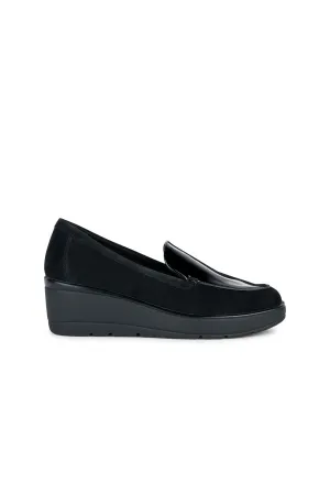 Geox Kadın Siyah İlde B Dolgu Topuklu Deri Loafer