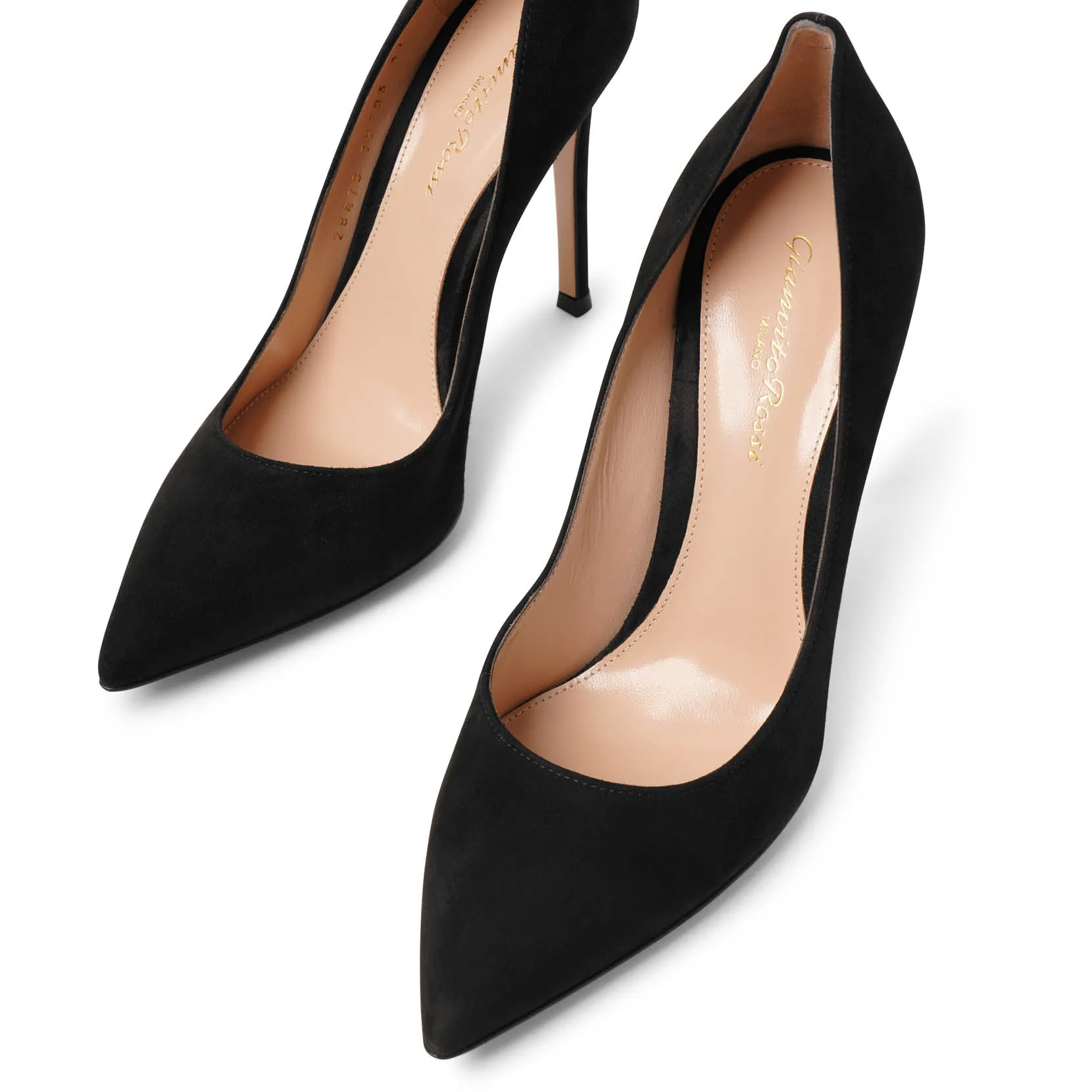 Gianvito 105 black suede pumps