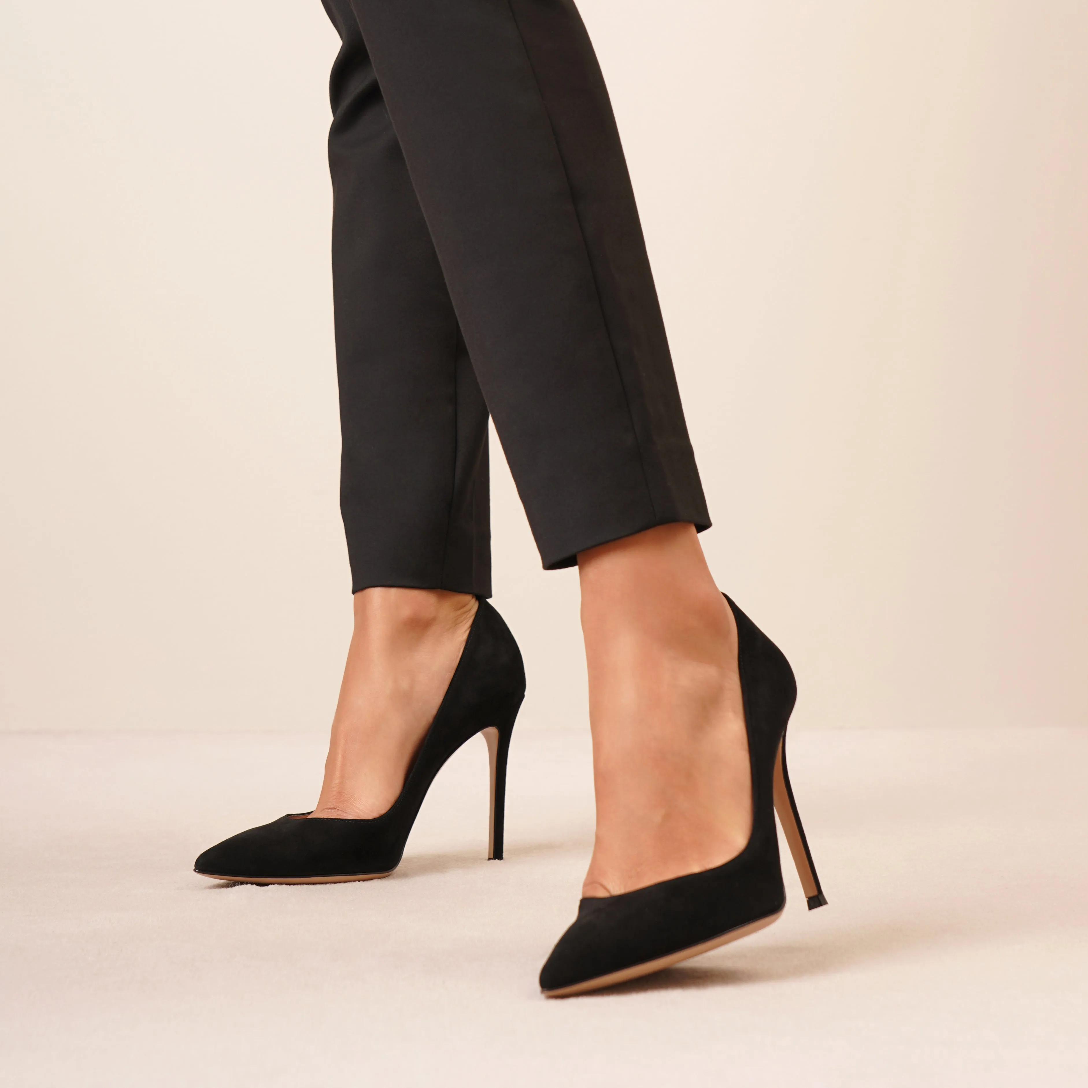Gianvito 105 black suede pumps