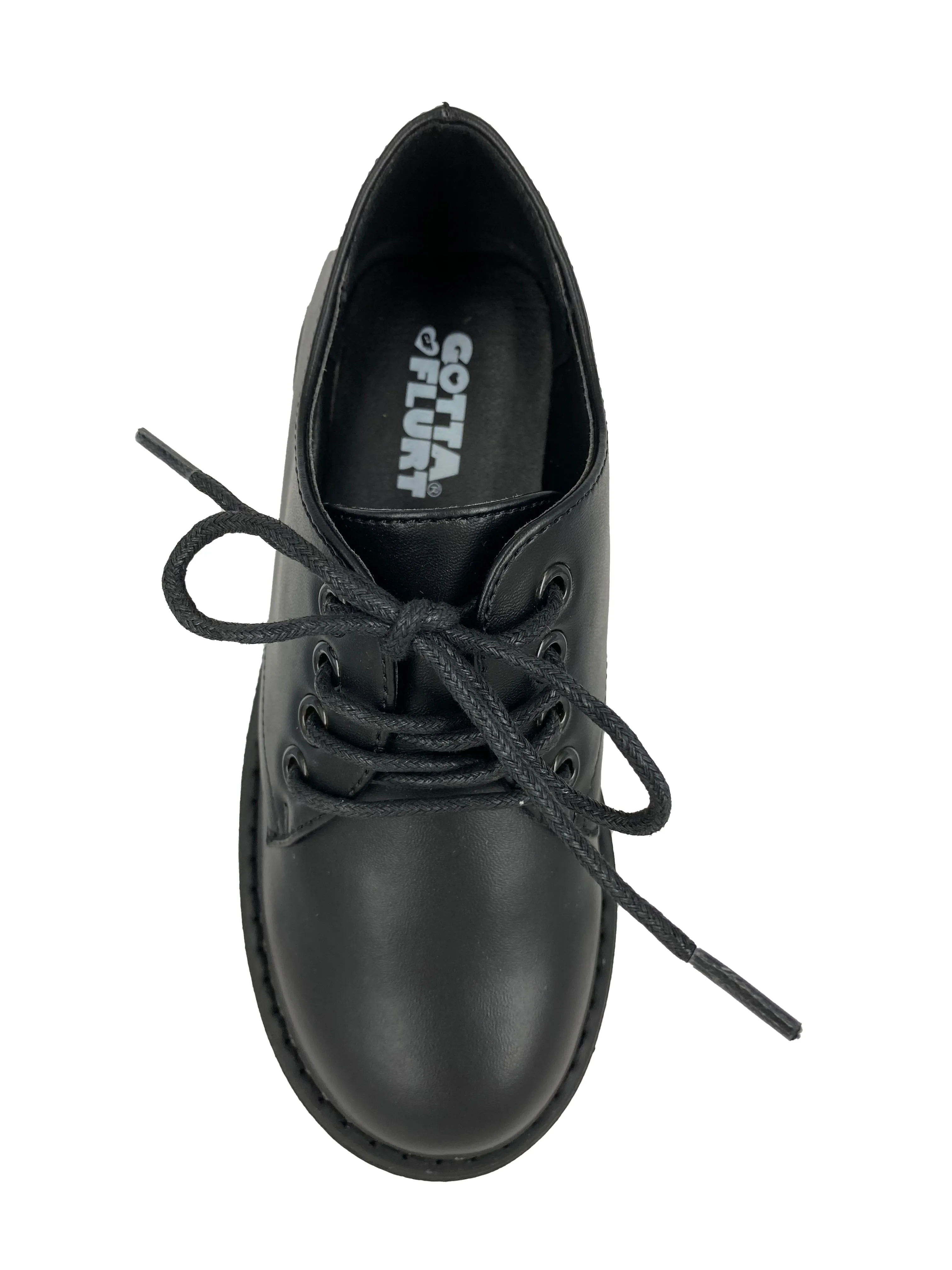 Gotta Flurt Girl's Academy Black Synthetic Leather Oxford Student Shoes