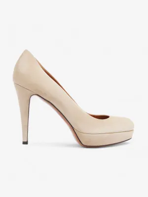 Gucci Platform Pump 100 Cream Suede EU 38.5 UK 5.5