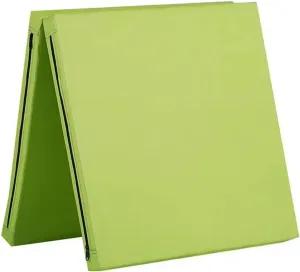 Gymnastics Mat Gym Mat Folding Mattress with Carrying Handle, 2"/4" Thick Waterproof Fabric Floor Mat Floor Guest Bed with Removable Cover,Foldable Mattress (Green-PU,24"x47"x2")