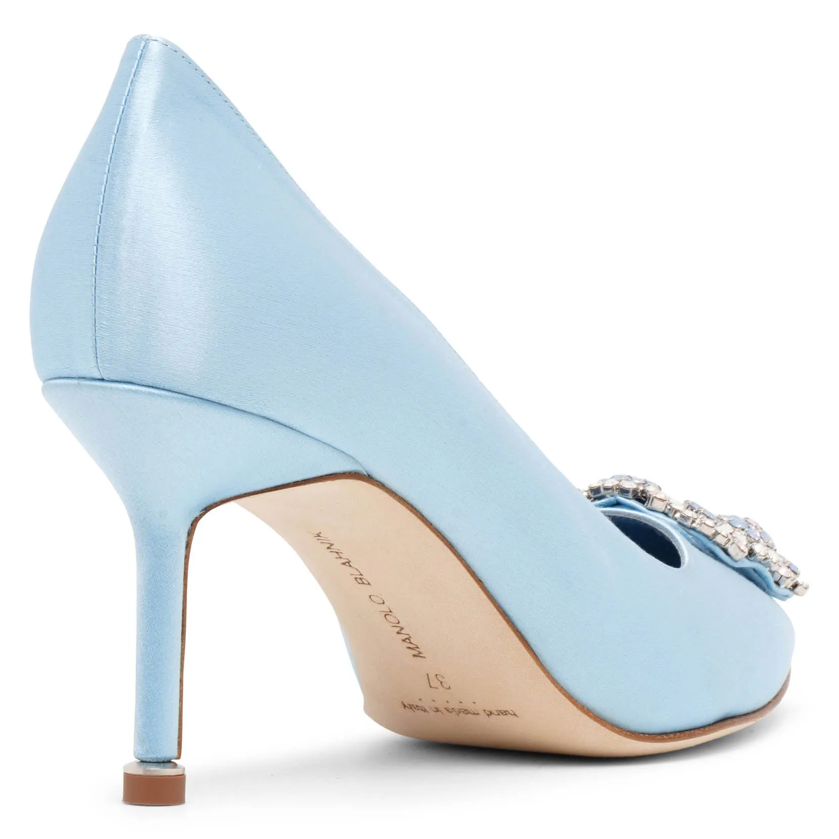 Hangisi 70 light blue satin pumps