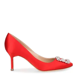 Hangisi 70 red satin pump
