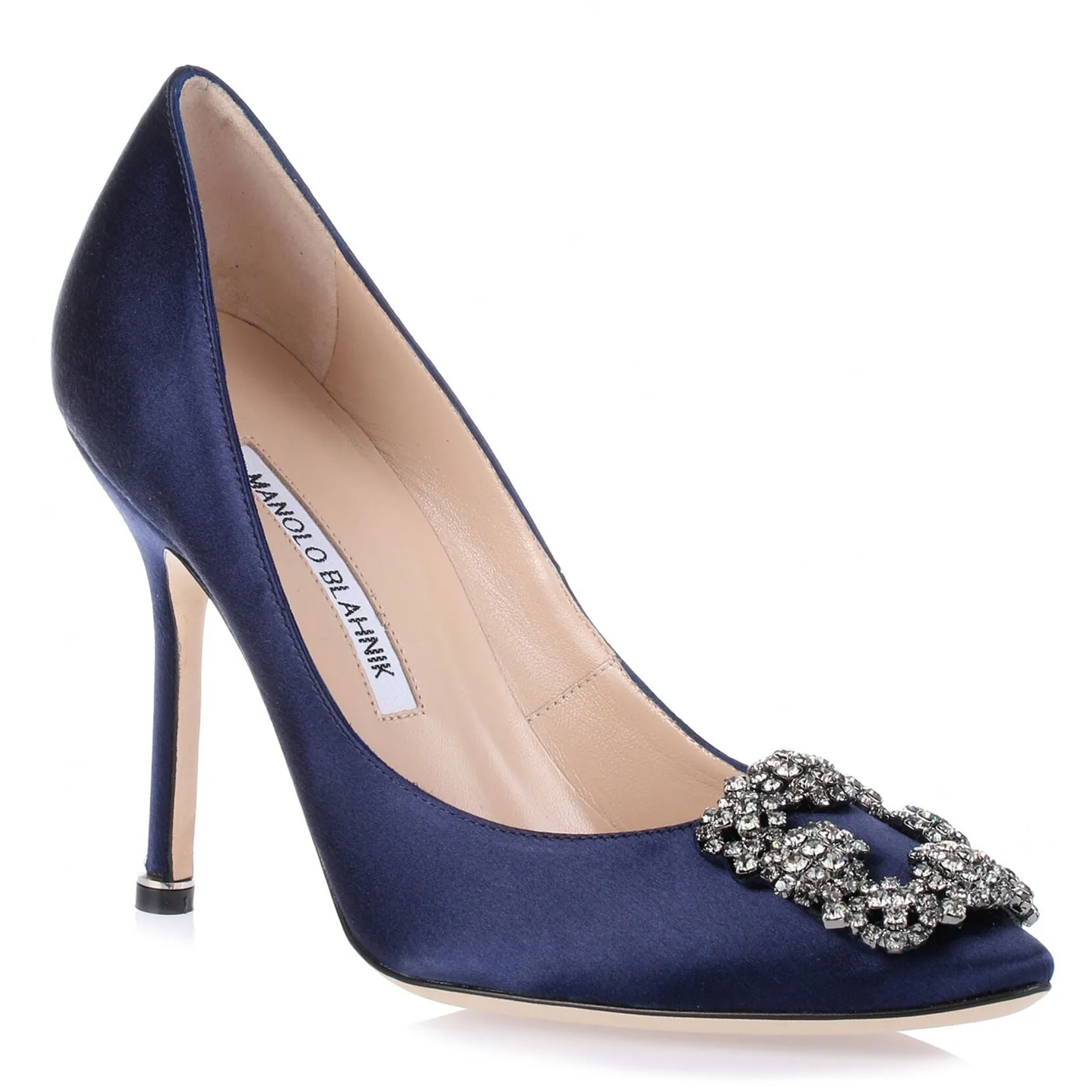Hangisi navy satin pump