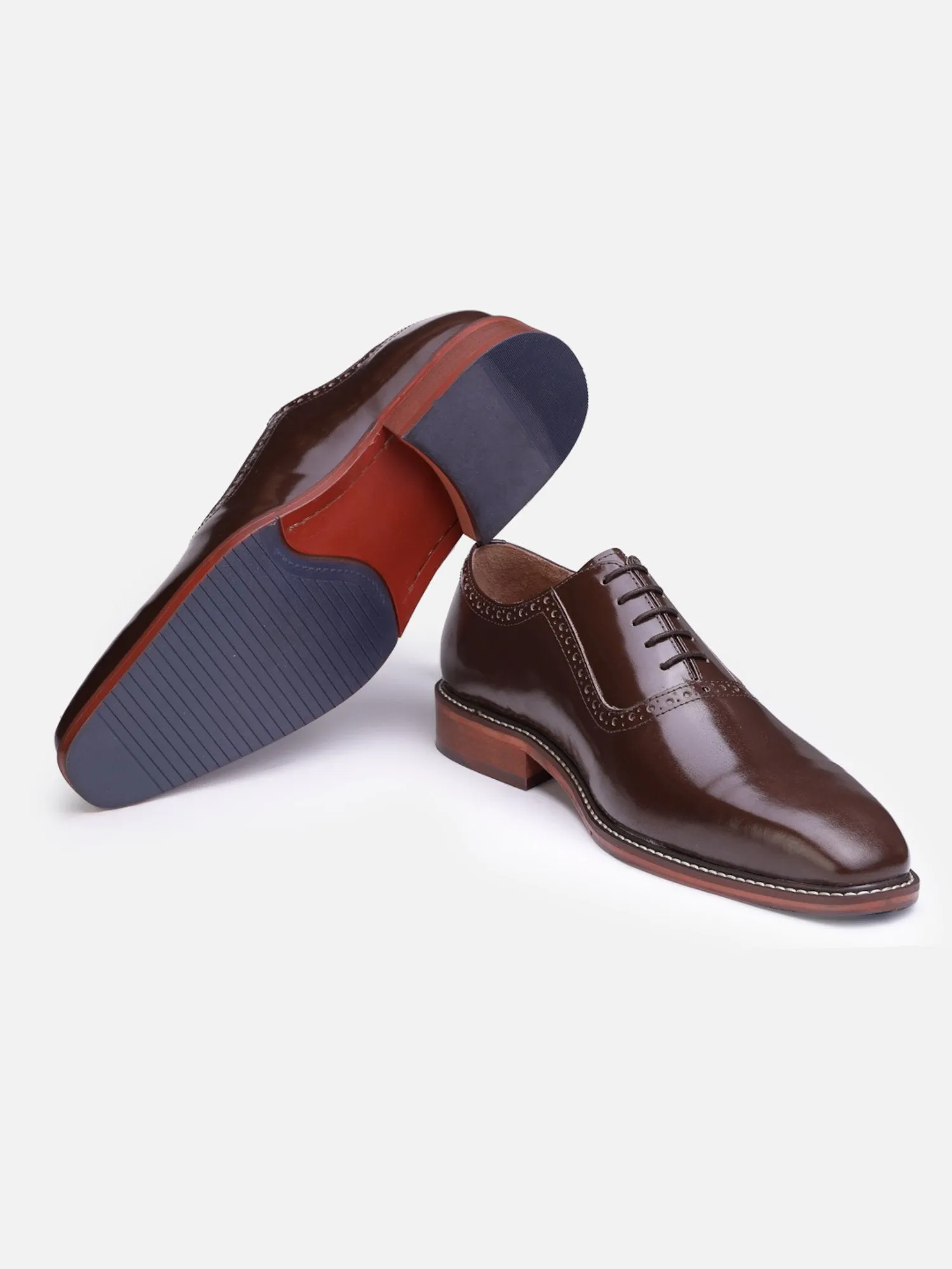 Hats Off Accessories Luxe Genuine Leather Oxfords Patent Brown Oxford Shoes For Men