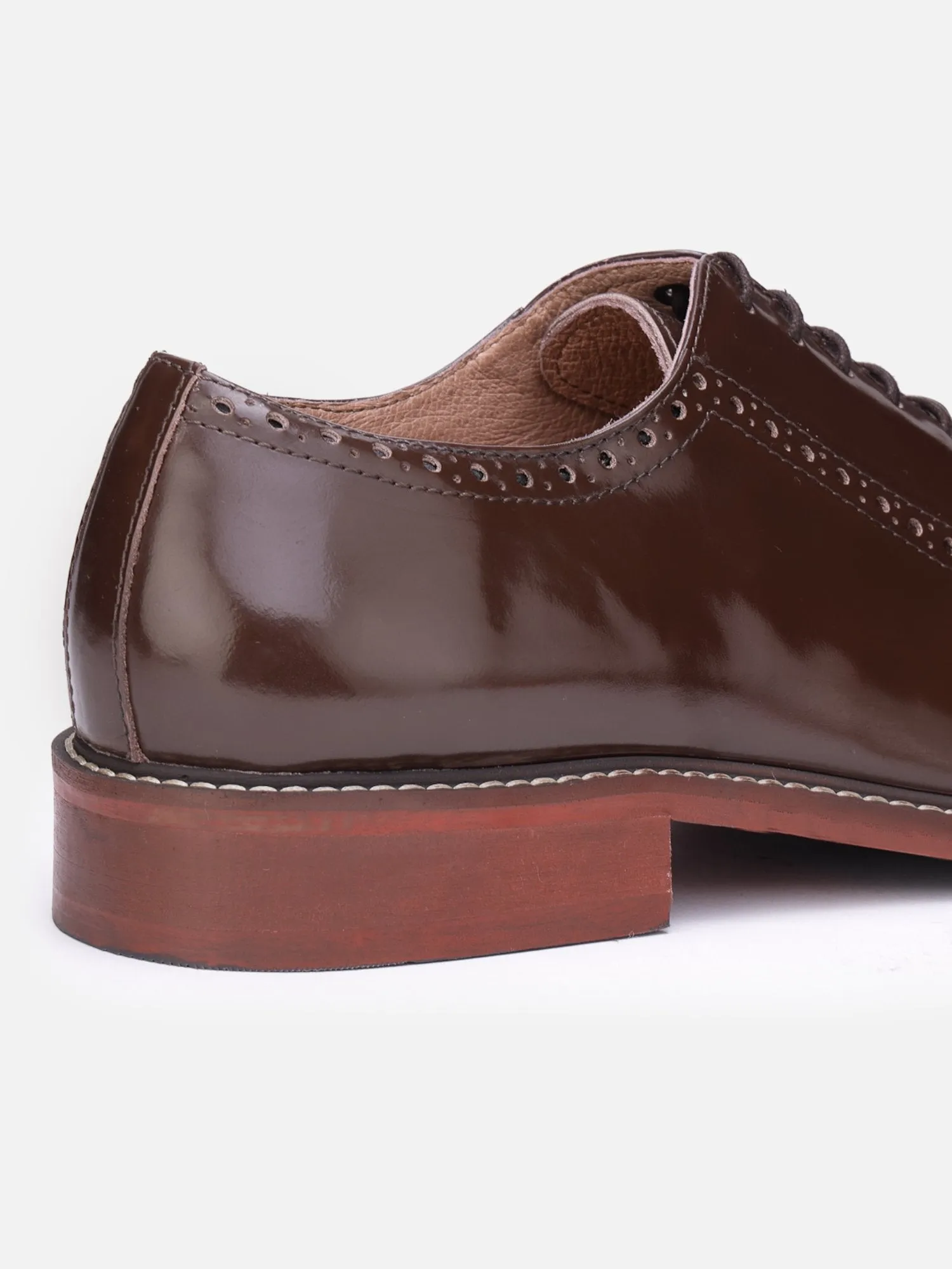 Hats Off Accessories Luxe Genuine Leather Oxfords Patent Brown Oxford Shoes For Men