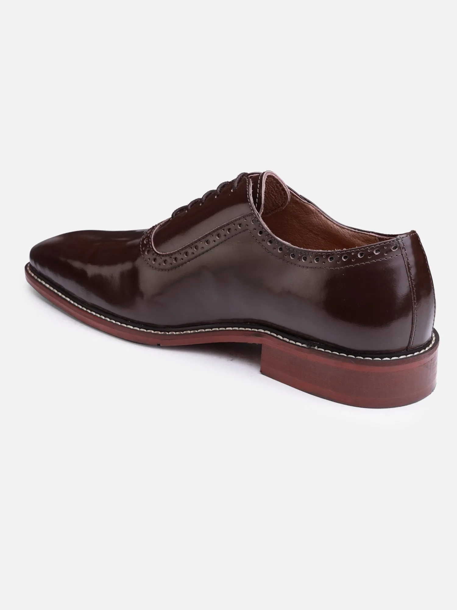 Hats Off Accessories Luxe Genuine Leather Oxfords Patent Brown Oxford Shoes For Men