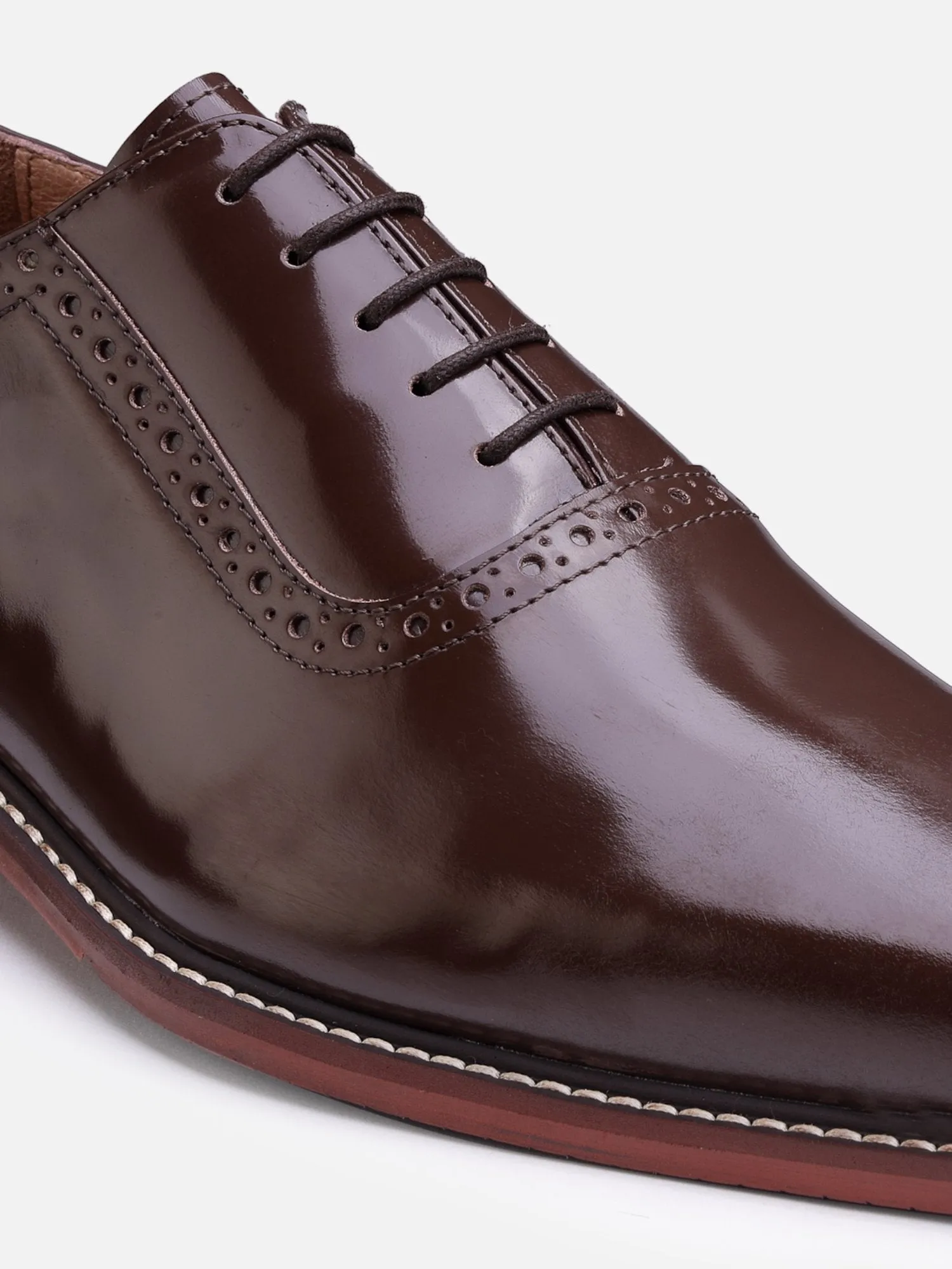 Hats Off Accessories Luxe Genuine Leather Oxfords Patent Brown Oxford Shoes For Men
