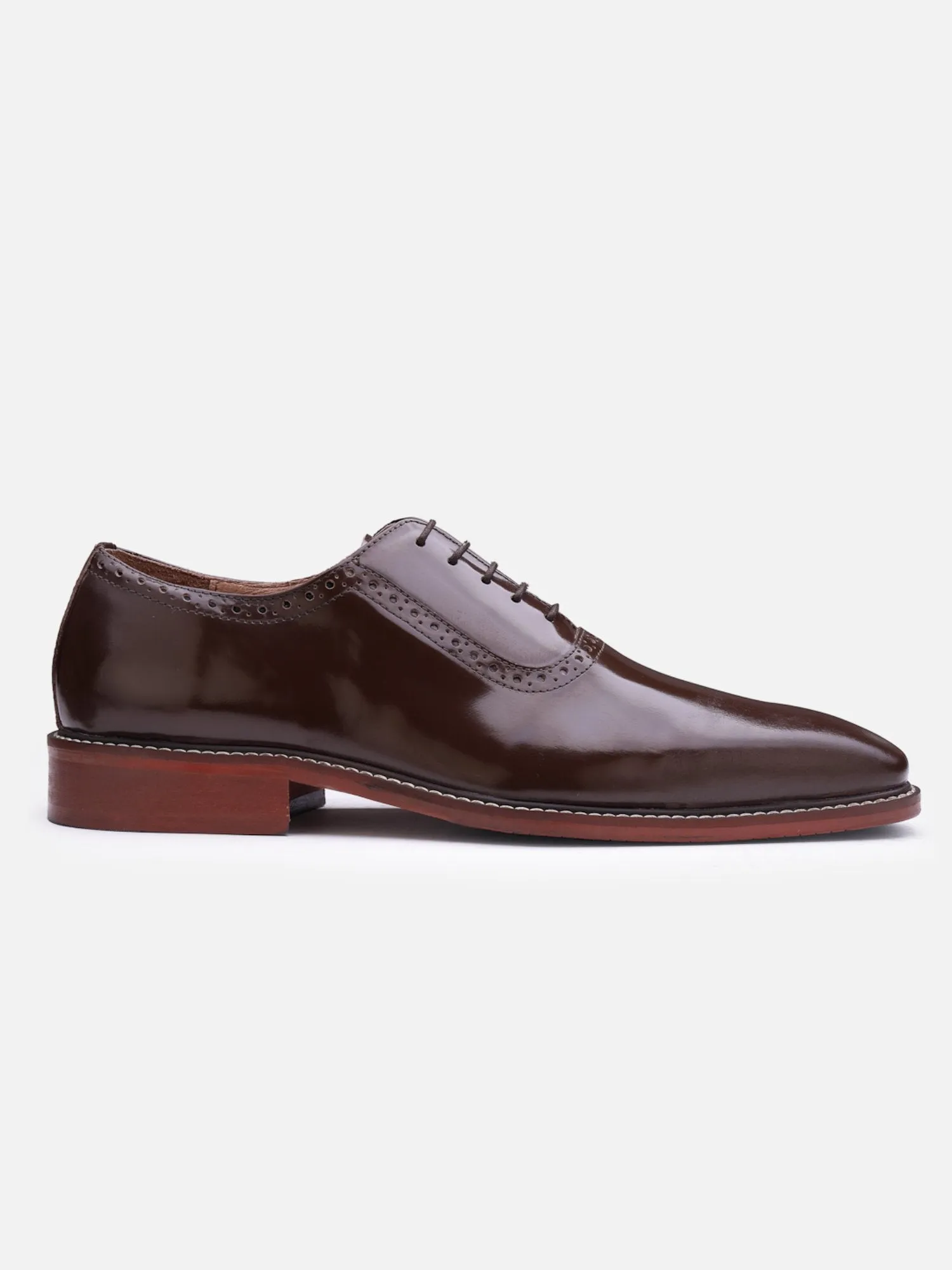 Hats Off Accessories Luxe Genuine Leather Oxfords Patent Brown Oxford Shoes For Men