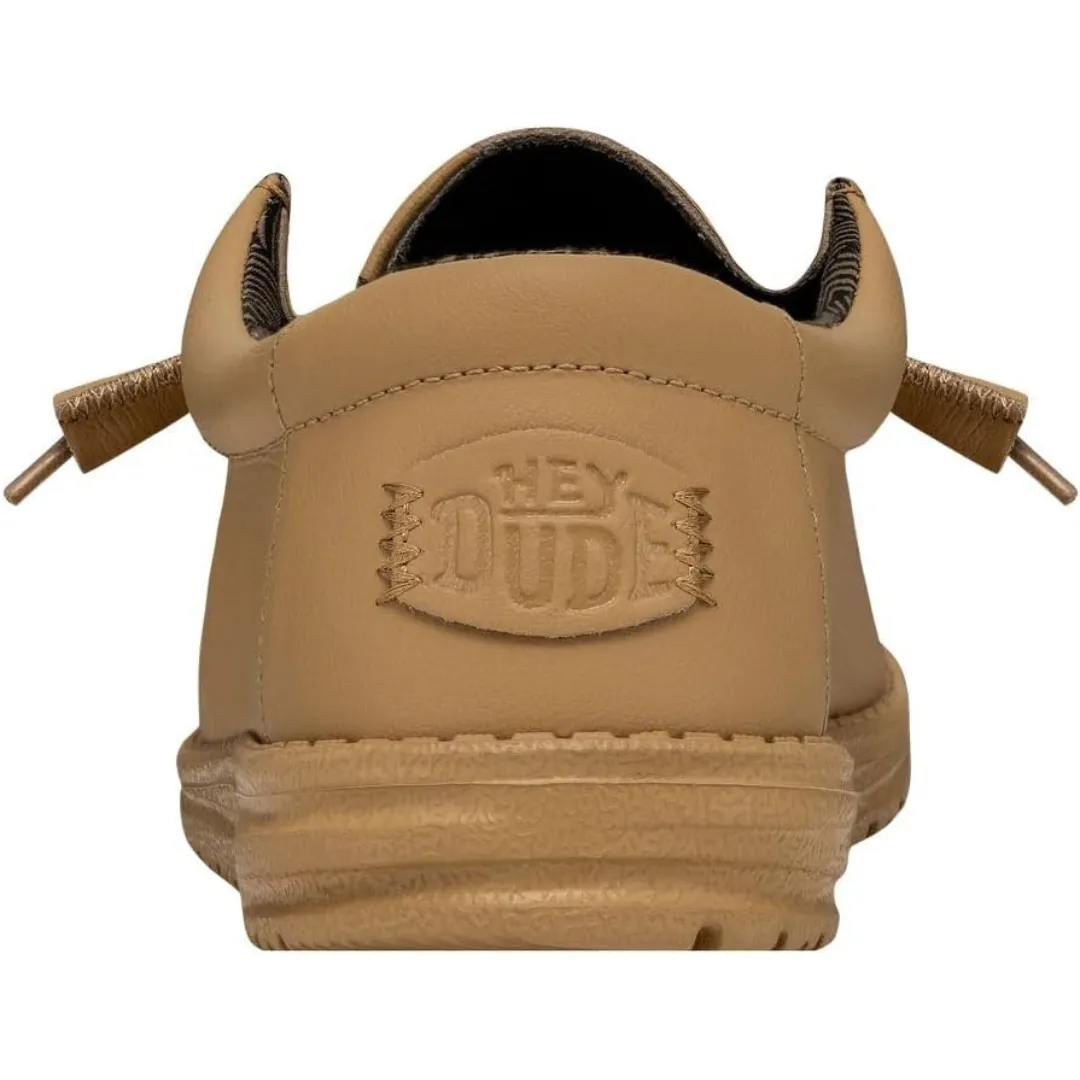 Hey Dude Men's Wally Mono Leather Comfortable & Light-Weight Tan Loafers