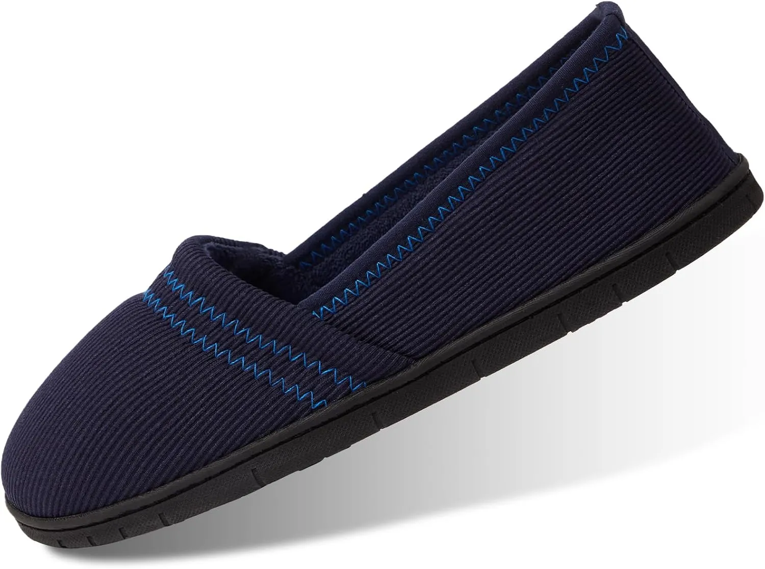 House Shoes for Women Comfy Memory Foam Loafer Slippers for Ladies Non-slip Sole for Comfort Ballet Flat with Closed Back Indoor and Outdoor for All Season Wear DarkGrey NavyBlue US6-US11