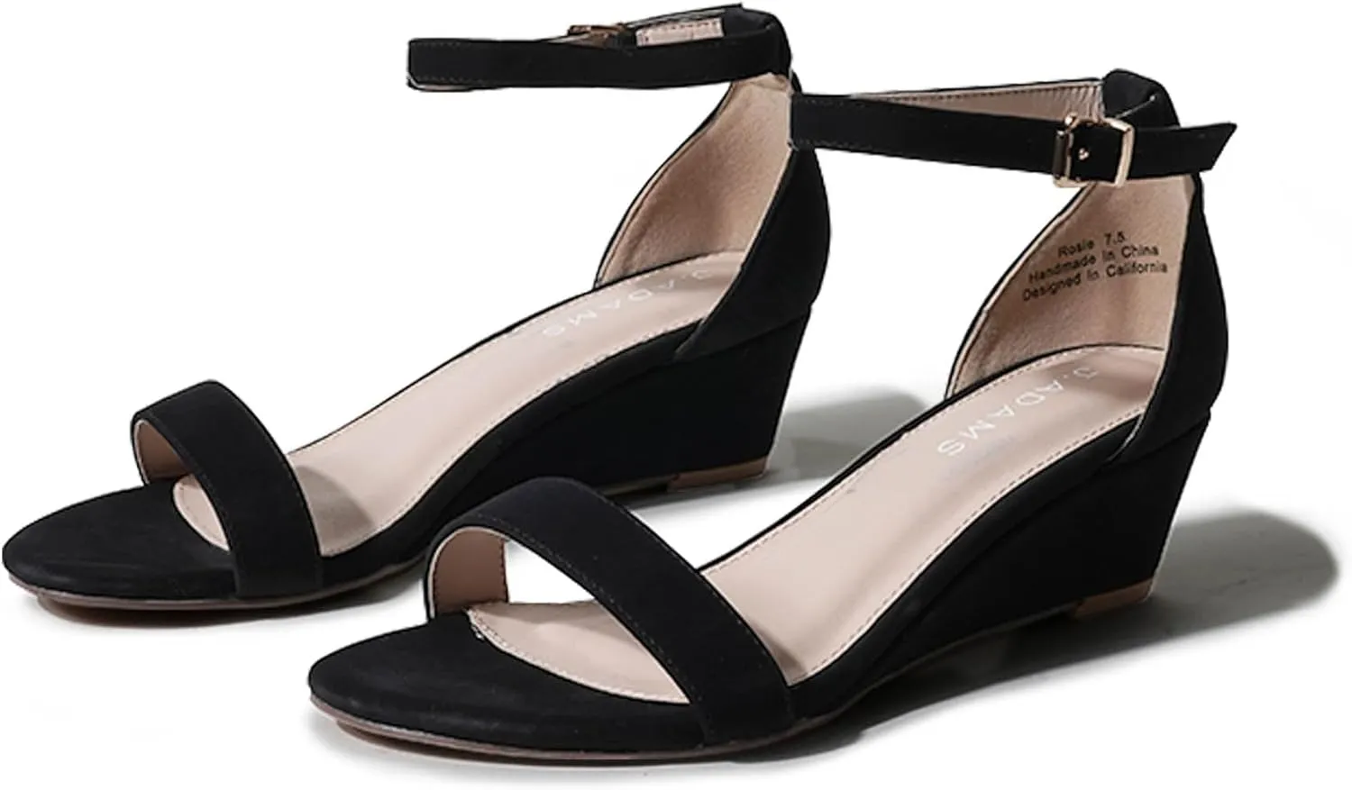 J. Adams Rosie Heeled Sandal – Low Wedge Sandals for Women, Ankle Strap, Dressy Wedding Wedges, Strappy Wedge Shoes, Short Heel Sandals for Bridal, Casual & Formal Wear