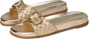 Jack Rogers Women's Essex Slide-Embossed Metallic Leather Sandal
