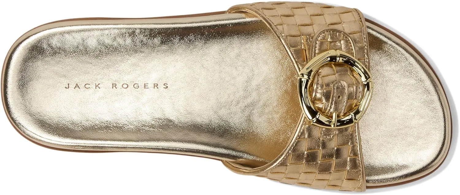 Jack Rogers Women's Essex Slide-Embossed Metallic Leather Sandal