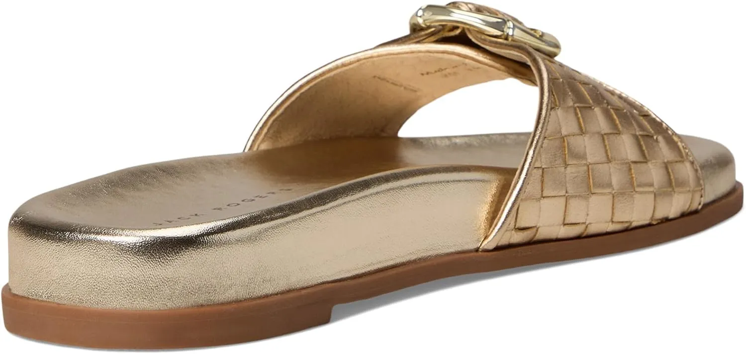 Jack Rogers Women's Essex Slide-Embossed Metallic Leather Sandal