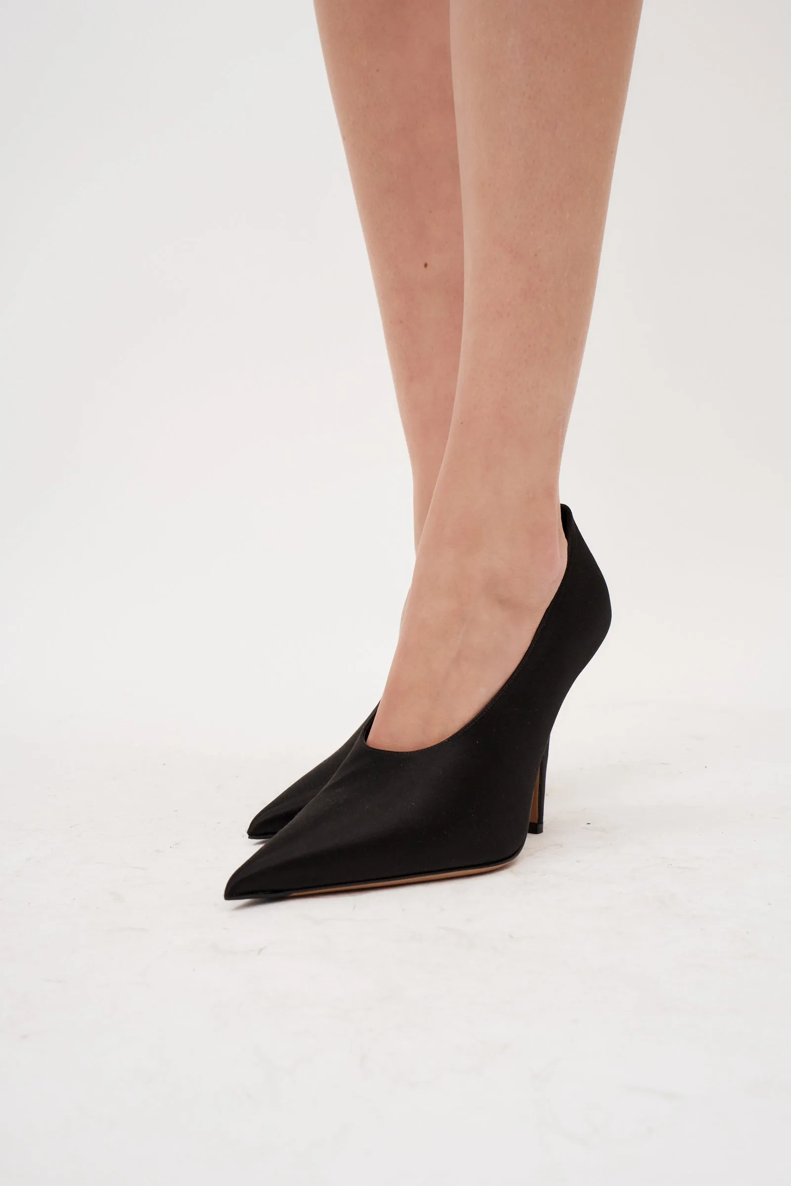 Jessica Black Satin Pump