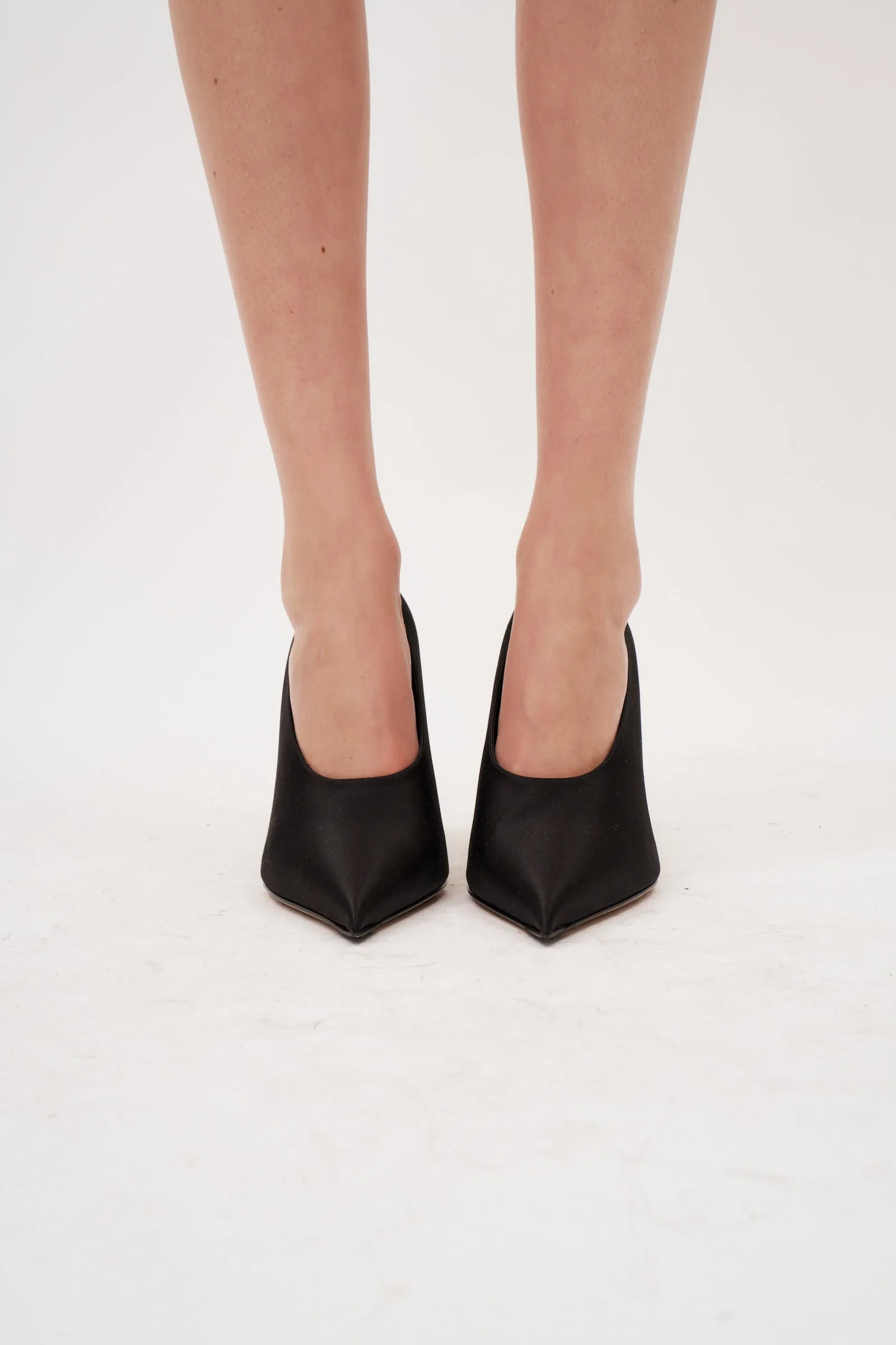 Jessica Black Satin Pump