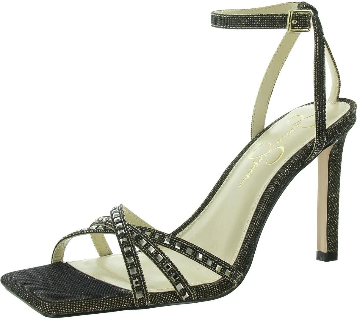 Jessica Simpson Women's Leonah Embellished Strappy Dress Sandal Heeled