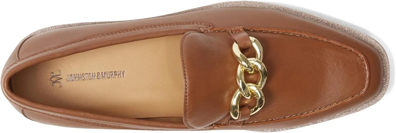 Johnston & Murphy Gracelyn Chain Loafer for Women – 1.75” Platform Loafers, Womens Business Shoes