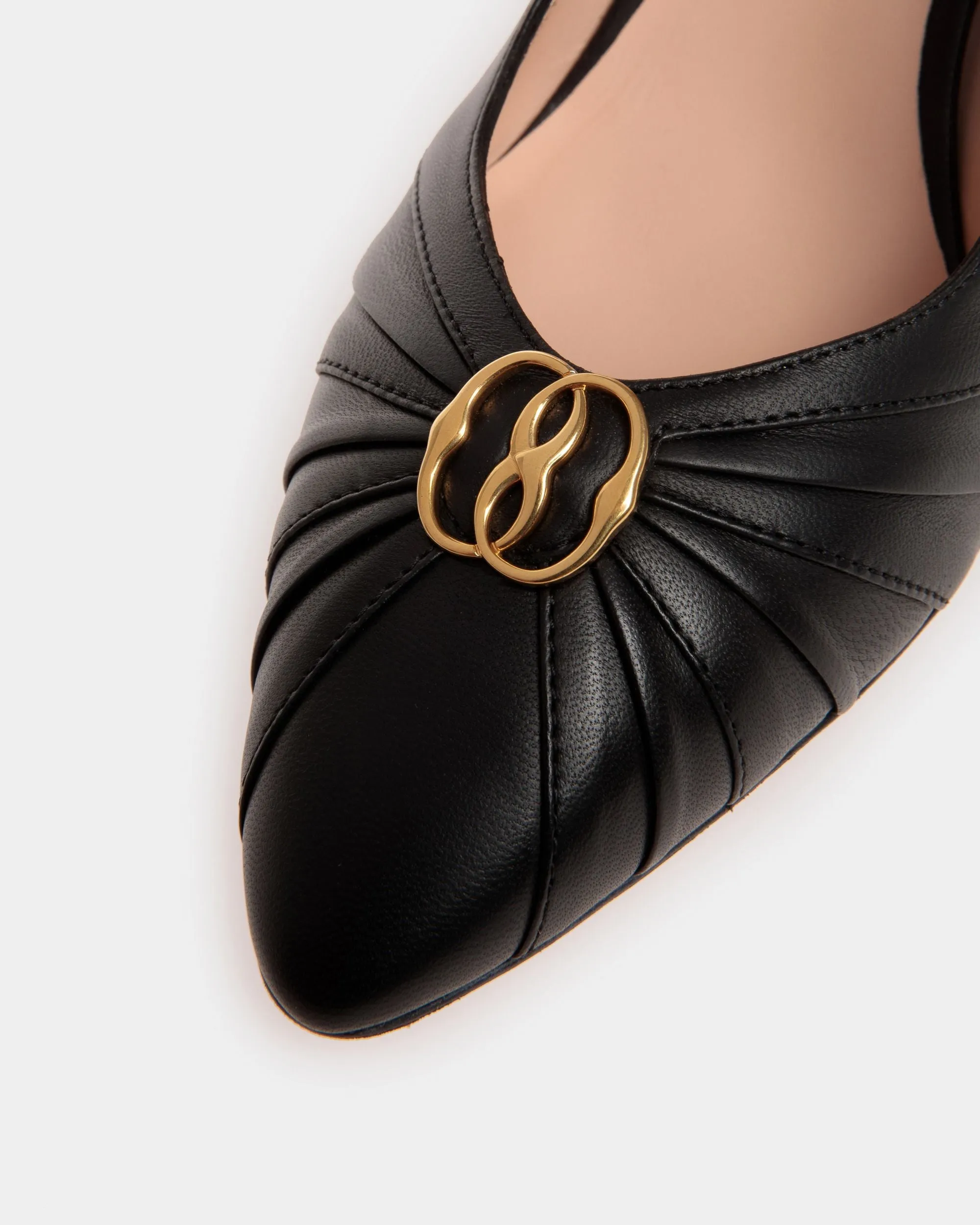 Jolene Slingback Pump in Black Leather