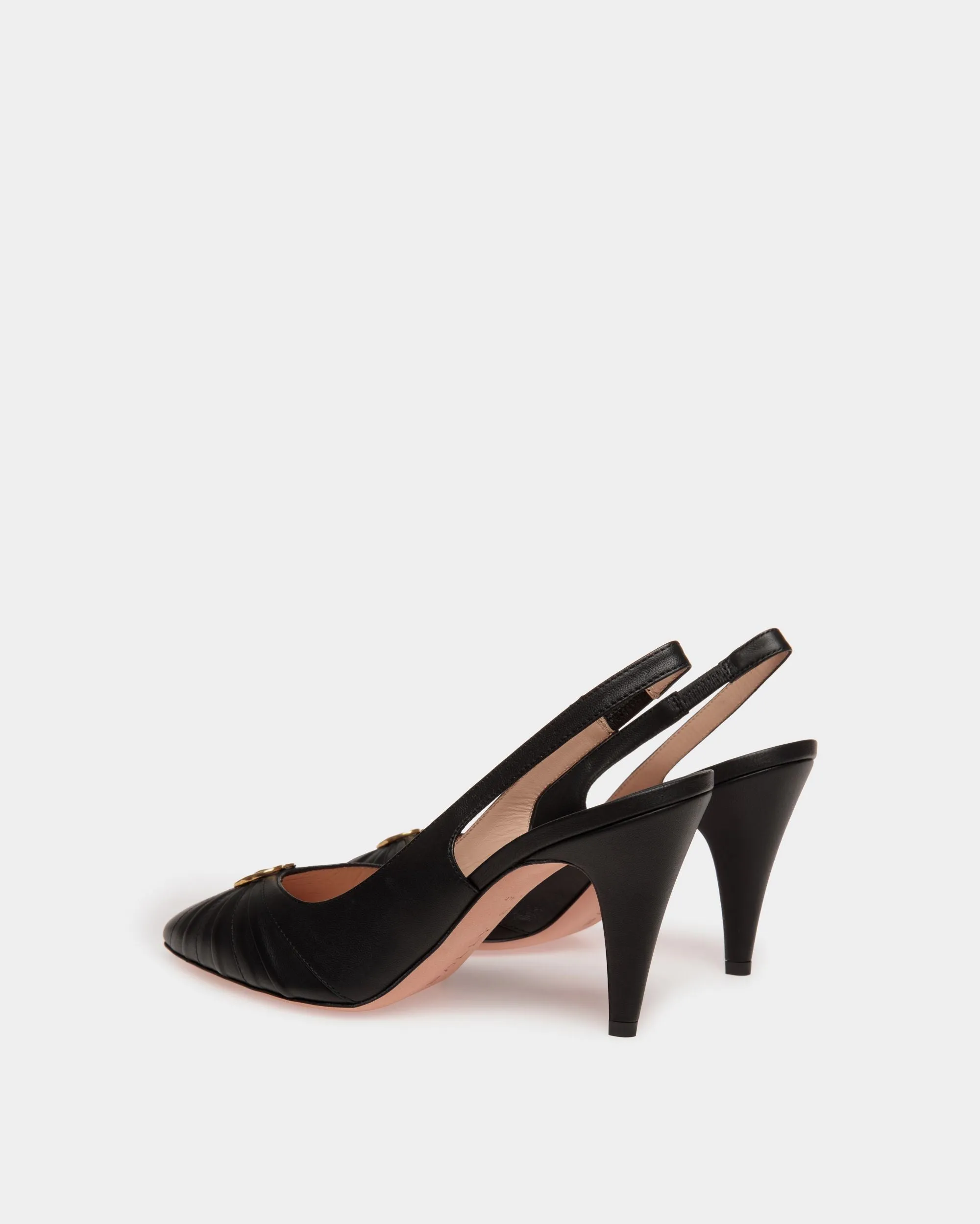 Jolene Slingback Pump in Black Leather