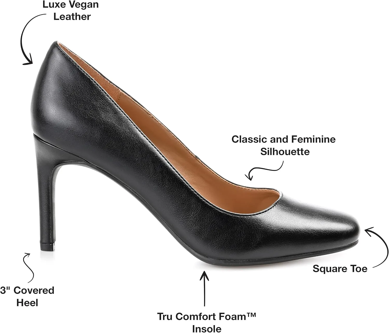Journee Womens Monalee Tru Comfort Foam Square Toe Mid Heel Pumps