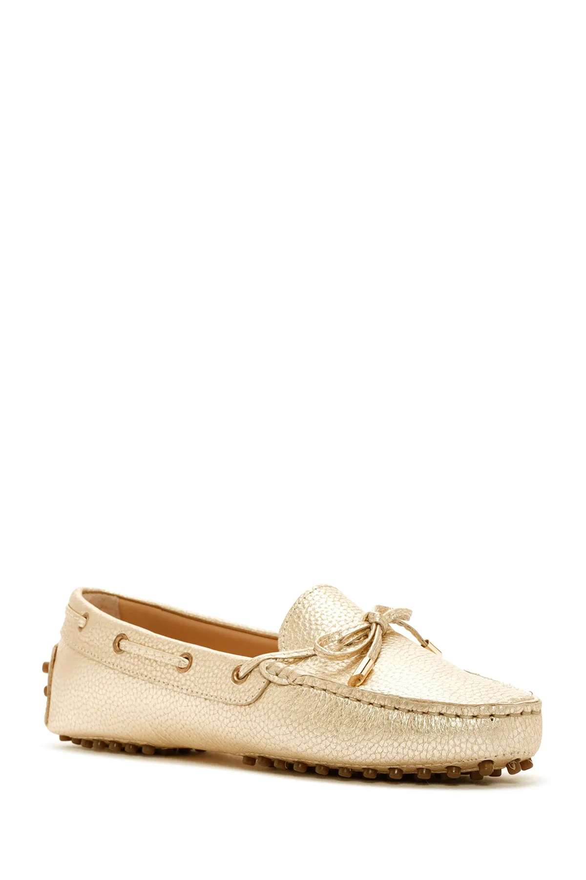 Kadın Altın Deri Loafer
